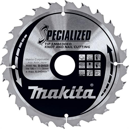 List krožne žage TCT Specialized 190x30mm 40zob - B-09503
