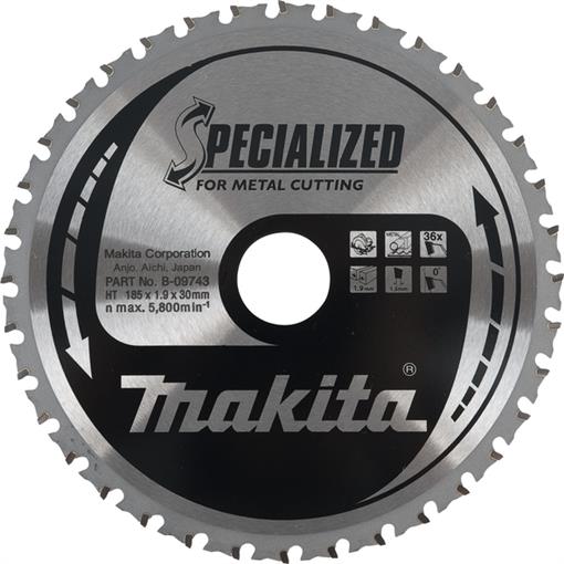 List krožne žage TCT Specialized (metal) 185x30mm 36.zob - B-09743