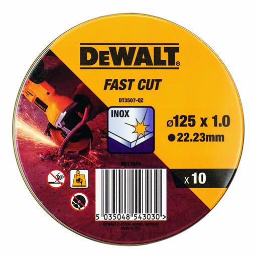Rezalna plošča za inox 125x1mm (10.kom) - DT3507