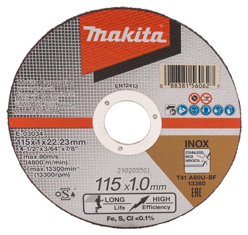Tanka rezalna plošča 115X1mm - E-03034